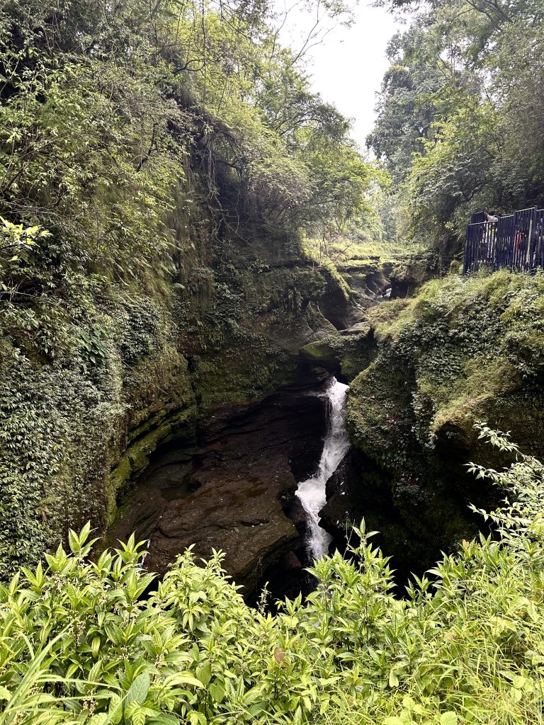 Top view of Devis Falls in Pokhara, Nepal.