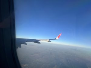 Nepal Airlines Aircraft Wing in the Sky 
