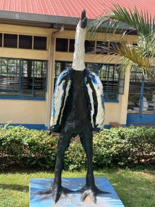 Bird sculpture at Busoga College Mwiri in Jinja, Eastern Uganda
