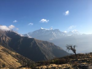 Breathtaking Himalayan views from Khumai Danda, Kaski, Nepal. 
