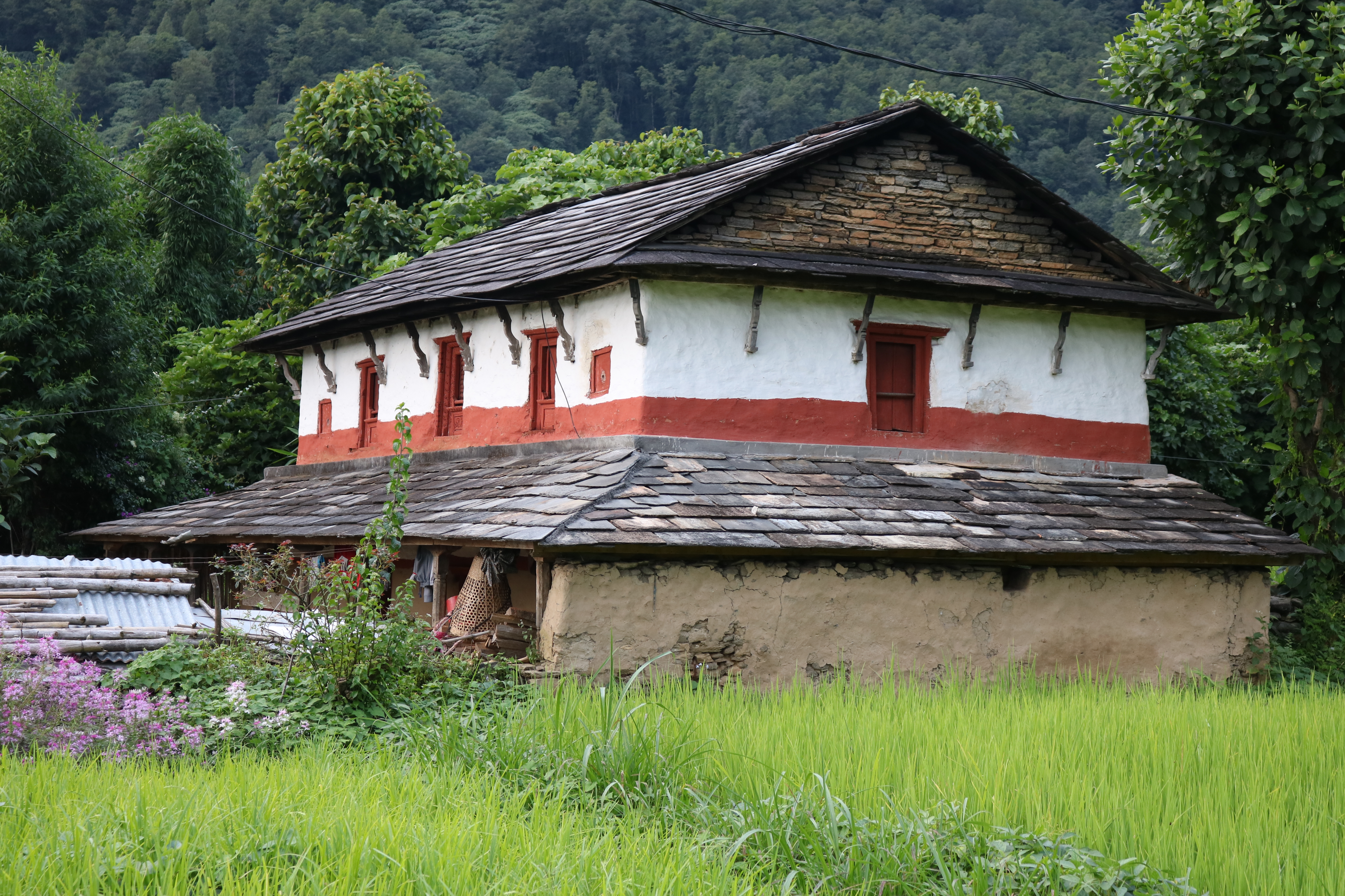 A traditional Nepali village house reflecting the beauty of old architecture and simple living.