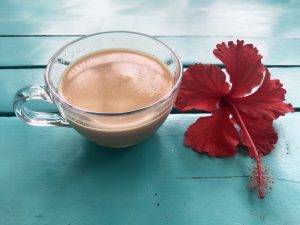 A warm cup of milk tea and peaceful moments.