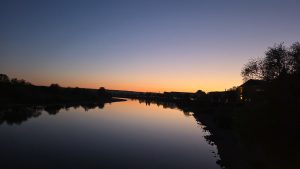 A sunset at the Elbe River
