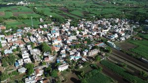 Aerial view of village