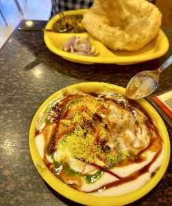 Local Delhi food served on a plate, showcasing its taste.