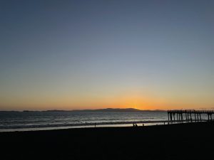 Sunset over a beach in Puntarenas, Costa Rica.
