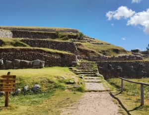 
Four-tiered Inca stone walls at Sacsayhuaman near Cusco, Peru, with carefully fitted stone blocks