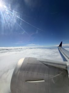 
An airplane flying from Brazil to Panama.