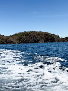 View of the blue ocean and Tortuga Island, Costa Rica.