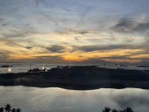 Sunset view of Manila Bay in the Philippines from Conrad Manila.