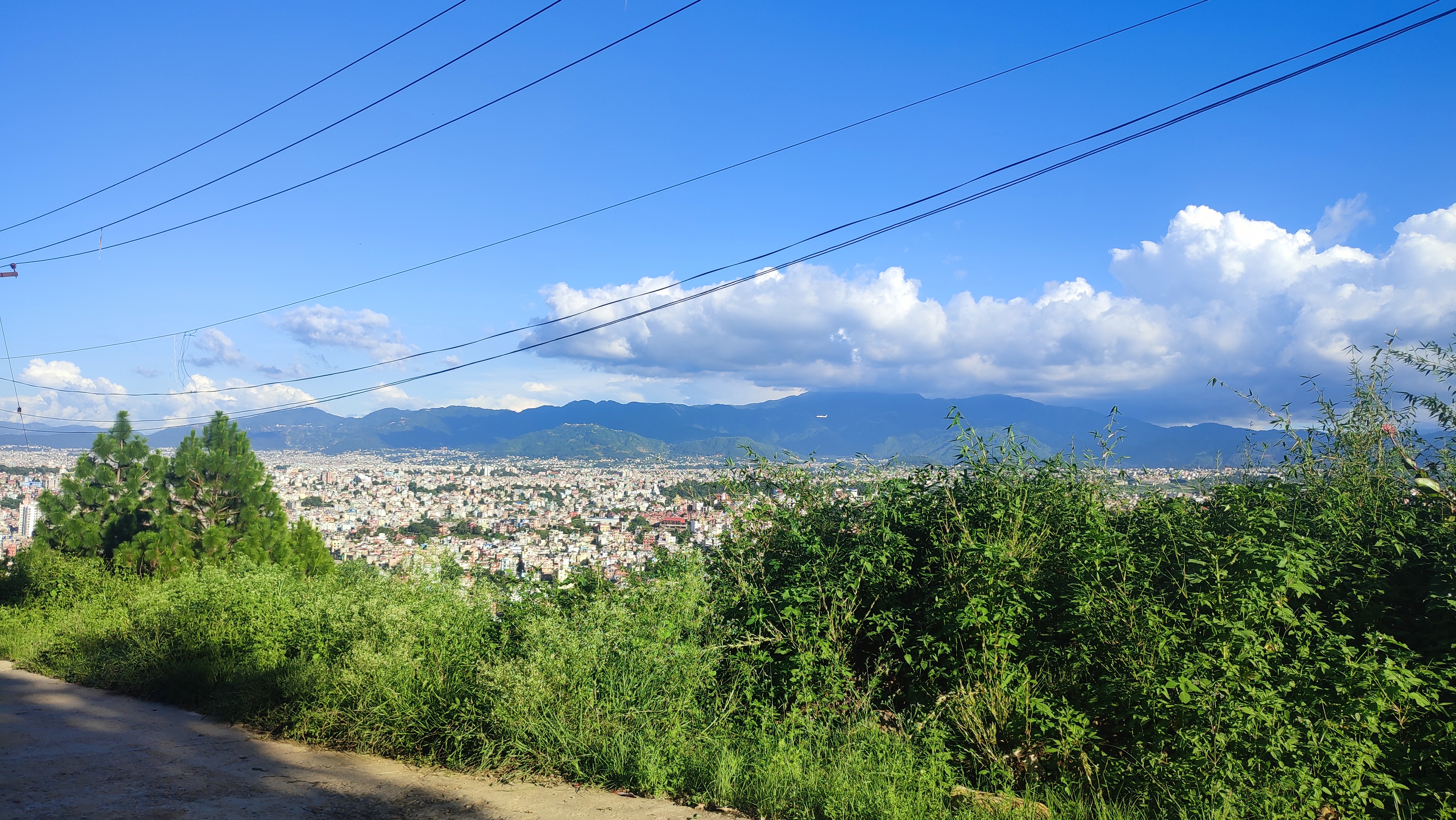 Clear weather with clouds and blue sky